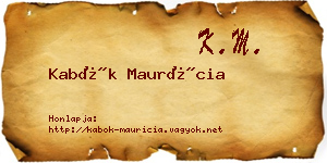 Kabók Maurícia névjegykártya
